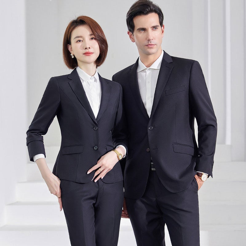 Advanced Sense Navy Blue Wool Suit Men'S And Women'S Suit Slim-Fit Business Dress Suit Three-Piece 4S Shop Work Clothes - Image 5