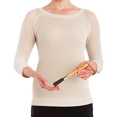 Redecker Natural Pig Bristle Espresso Maker Brush with Oiled Beechwood Handle, Narrow Brush Head Reaches Tight Spaces, Hanging Loop for Storage, 8 inches, Made in Germany - Image 3