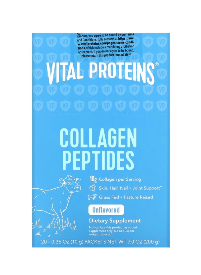 Vital Proteins - Collagen Peptides Unflavored 20 Packets 0.35 oz (10 g) Each - Image 1