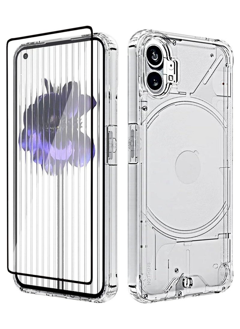 ELTRAZONE Nothing Phone 1 Case with Nothing Phone 1 Screen Protector Tempered Glass, Hybrid Shockproof Bumper Hard Acrylic + TPU Back Cover Phone Case - Image 1