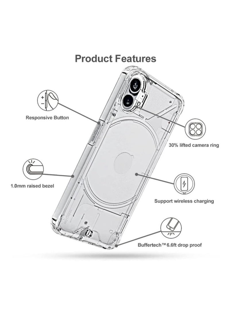 ELTRAZONE Nothing Phone 1 Case with Nothing Phone 1 Screen Protector Tempered Glass, Hybrid Shockproof Bumper Hard Acrylic + TPU Back Cover Phone Case - Image 4