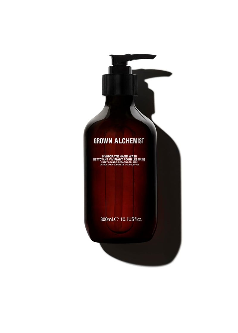 Grown Alchemist Invigorate Hand Wash Sweet Orange Cedarwood Sage Soothe Soap to Gently Cleanse Nourish Skin 300mL