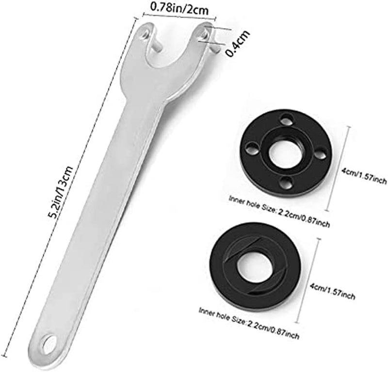 SYOSI 5Pcs Grinder Flange Angle Wrench Spanner Metal Grinder Nuts Lock Nut Compatible With For Dewalt Milwaukee Makita Black & Decker Ryobi - Image 4