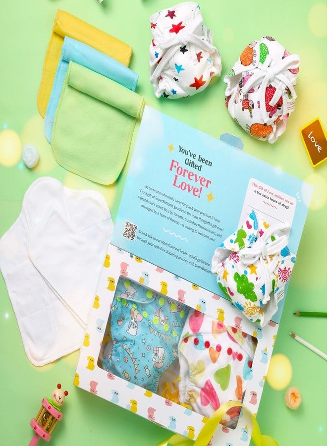 SuperBottoms Baby Diapering Mega Gift Pack | For 3 months - 9 months | Pack of 9 Items | Cloth Diapers | Softest Baby Langots | Baby Shower Gift - Large - Image 1