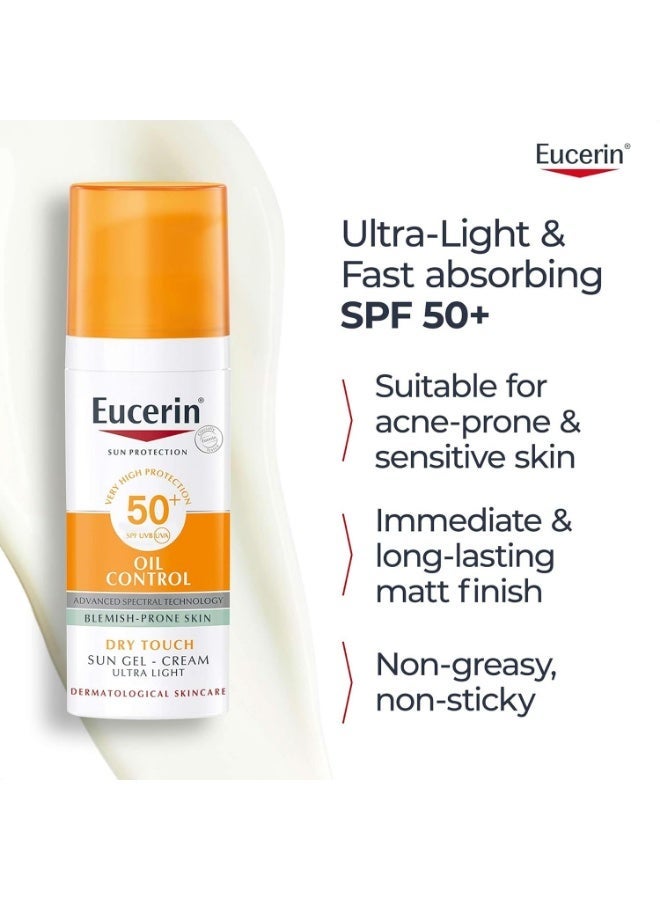 Eucerin Face Sunscreen Oil Control Gel-Cream Dry Touch For Blemish-Prone Skin 50ml - Image 2