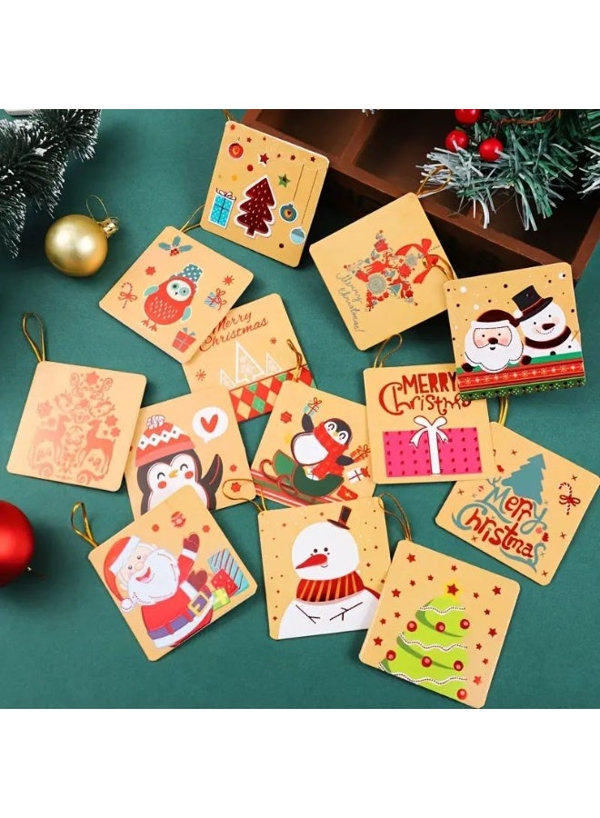 كارت معايدة كريسماس عيدية سانتا وسنومان عيدية لعيد الميلاد عدد 1 - Image 1