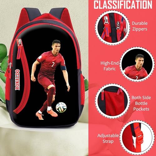 Ronaldo School Bag 18 Inch Casual Backpack Travel Office College School Bag for Girls & Boys Multi-Purpose Bag - Image 5