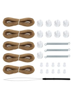 KASTWAVE RV Pleated Shade Repair Kit, RV Window Shade Restringing Kit for Day Night Pleated Shade-Tan  - Image 1