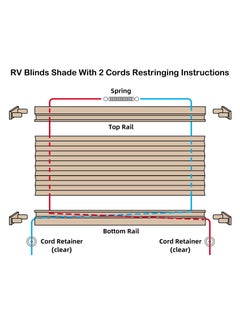 KASTWAVE RV Pleated Shade Repair Kit, RV Window Shade Restringing Kit for Day Night Pleated Shade-Tan  - Image 4
