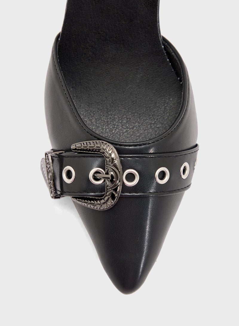 Ginger Heeled Pumps With Buckle  - Image 4