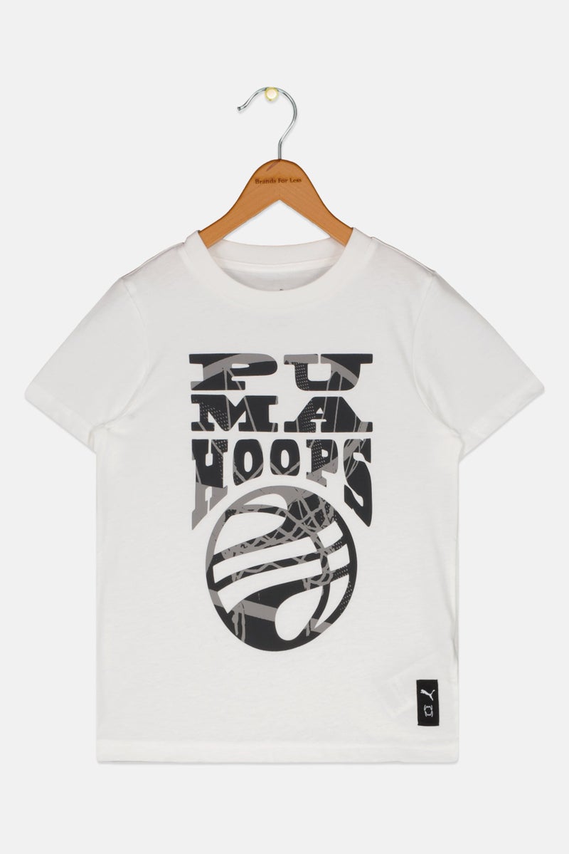 PUMA Kids Boy Short Sleeve Outdoor T Shirt, White - Image 1