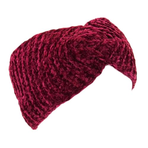 WKLOUYHE Soft Knot Woollen Knitted Warm Head Band Head Wrap Hairband Ear Warmer Hair Accessories for Winters_Free Size,Pack Of 01(Maroon) - Image 3