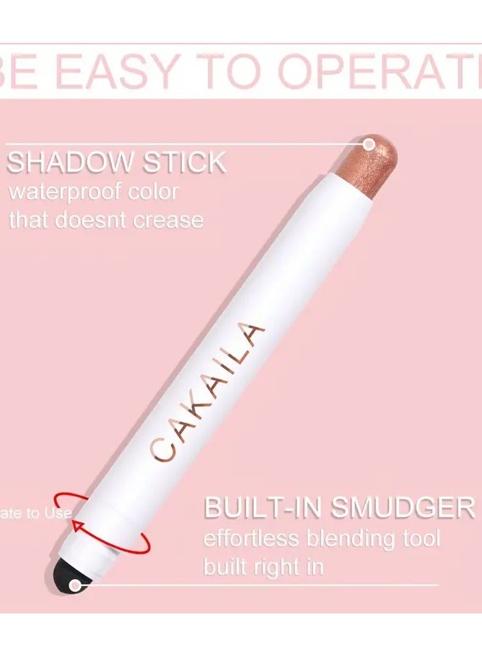 CAKAILA Vibrant Shimmer Eyeshadow Stick - 2-in-1 Creamy Eye Brightener & Highlighter with Soft, Smooth, Easy-to-Apply Formula for Music Festival, Party, and Everyday Use - Long-Lasting, Water-Resistant, and Cruelty-Free 08 - Image 5