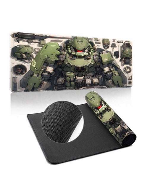 Gundam Mouse Pad Oversized Machine Warfare Boys Science And Technology Sense Computer Keyboard Pad Learning Games Dormitory Non-Slip Table Pad-Color:400*800*3mm-Pattern:Up To ① Paragraph 17