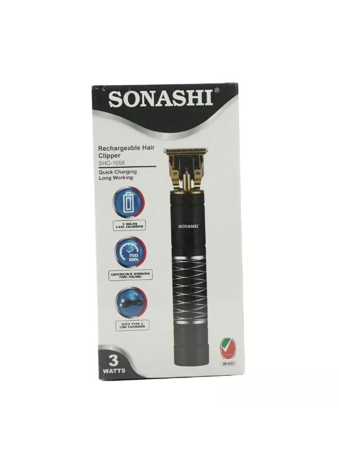 SONASHI Rechargeable Hair Clipper, SHC-1058- Black - Image 1