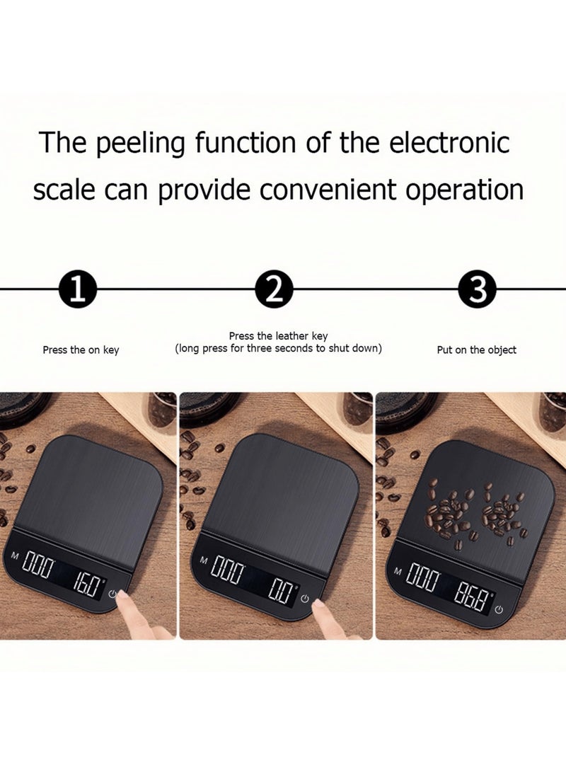 سيوسي ميزان قهوة رقمي متعدد الوظائف، شاشة عرض LED عالية الوضوح بحجم كبير، مؤقت تلقائي وزر العزل، دقة عالية تصل إلى 3 كيلوغرام/0.1 جرام للسكب الأوتوماتيكي أو الإسبرسو، محمول ومناسب. - Image 3