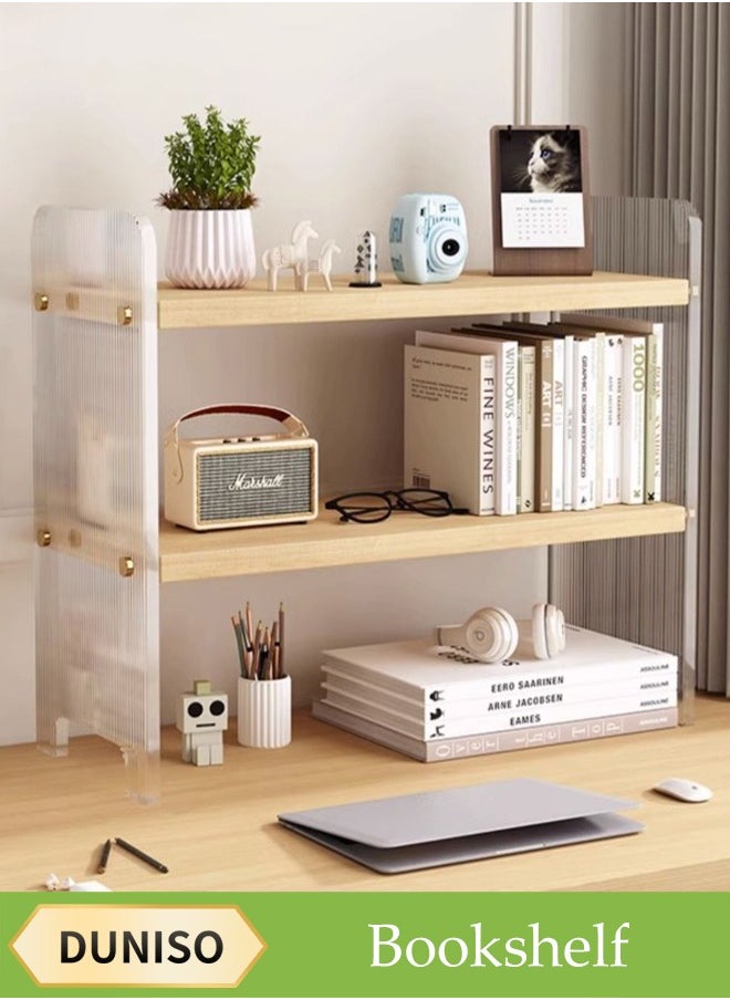 DUNISO - Desktop Bookshelf, Double Layer Kitchen Seasoning Sorting Rack, Multifunctional Dressing Table Storage Rack,Stable And Durable，Suitable For Offices, Kitchens, Bedrooms, Bathrooms, 30*14.5*31.5cm - Image 1