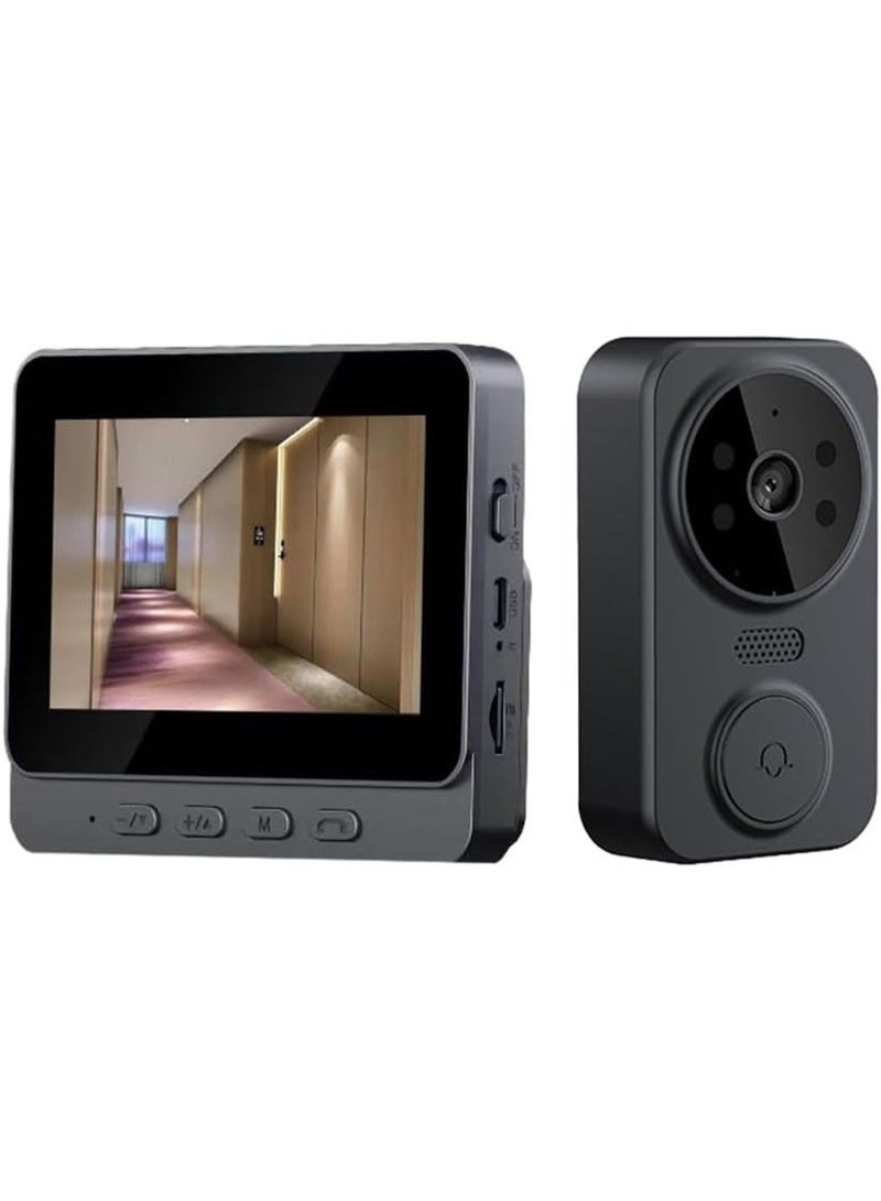 SMART HOME Smart WiFi Video Doorbell, 4.3-inch IPS Screen, 2-Way Audio, Night Vision, HD Camera, 2.4G Wireless - Image 1
