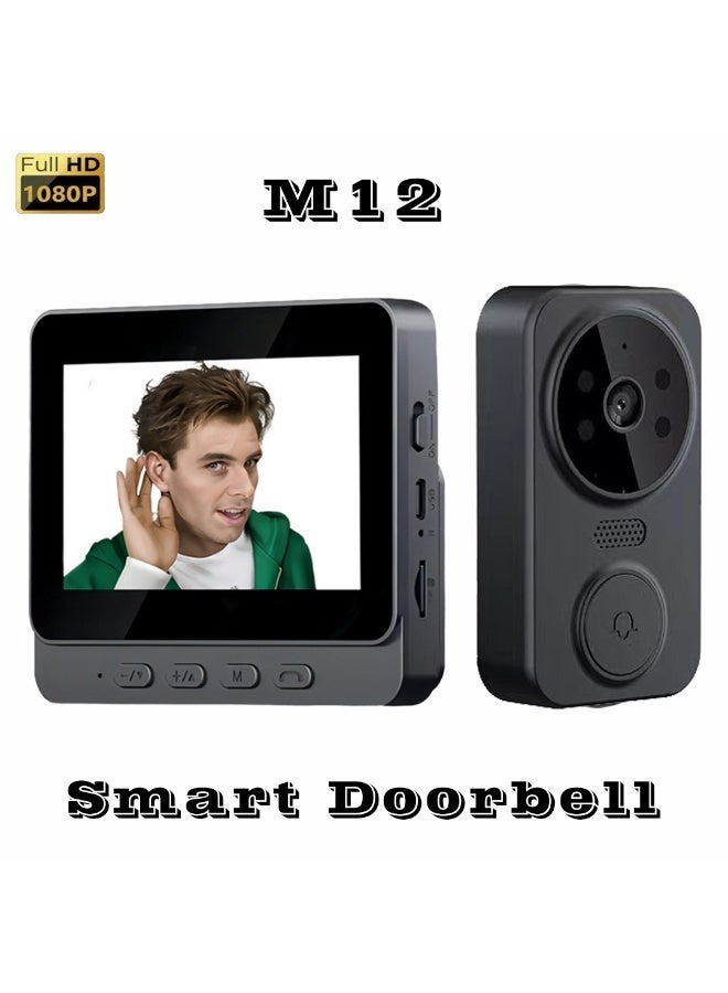 SMART HOME Smart WiFi Video Doorbell, 4.3-inch IPS Screen, 2-Way Audio, Night Vision, HD Camera, 2.4G Wireless - Image 2