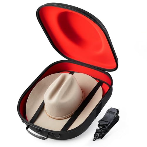 Ozueccr Cowboy Hat Travel Case – Crushproof Carrier for Cowboy, Panama & Tweed Hats with Carrying Handle, Shoulder and Luggage Strap, For Travel and At-Home Storage (Large) - Image 1