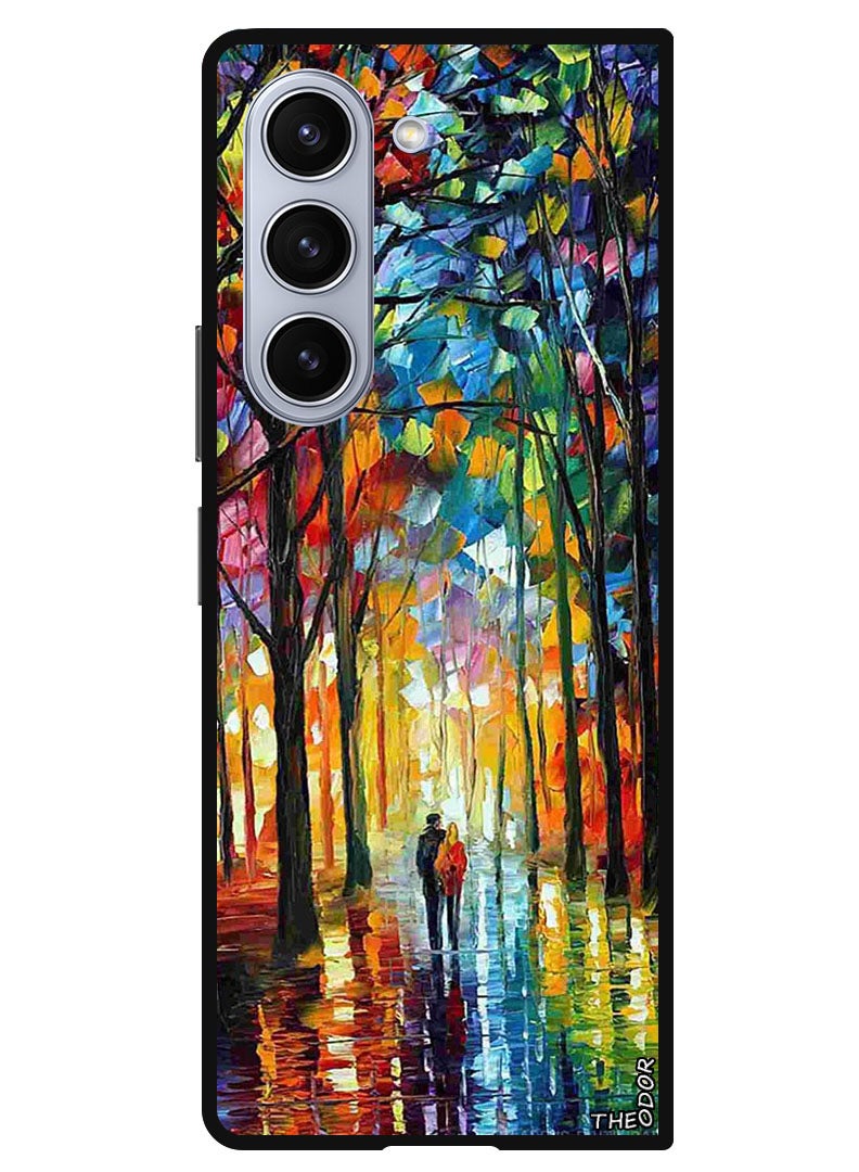 Theodor Protective Case Anti Scratch Shock Proof Bumper Cover For Samsung Galaxy Z Fold 6 Colorful  Art Couple - Image 1