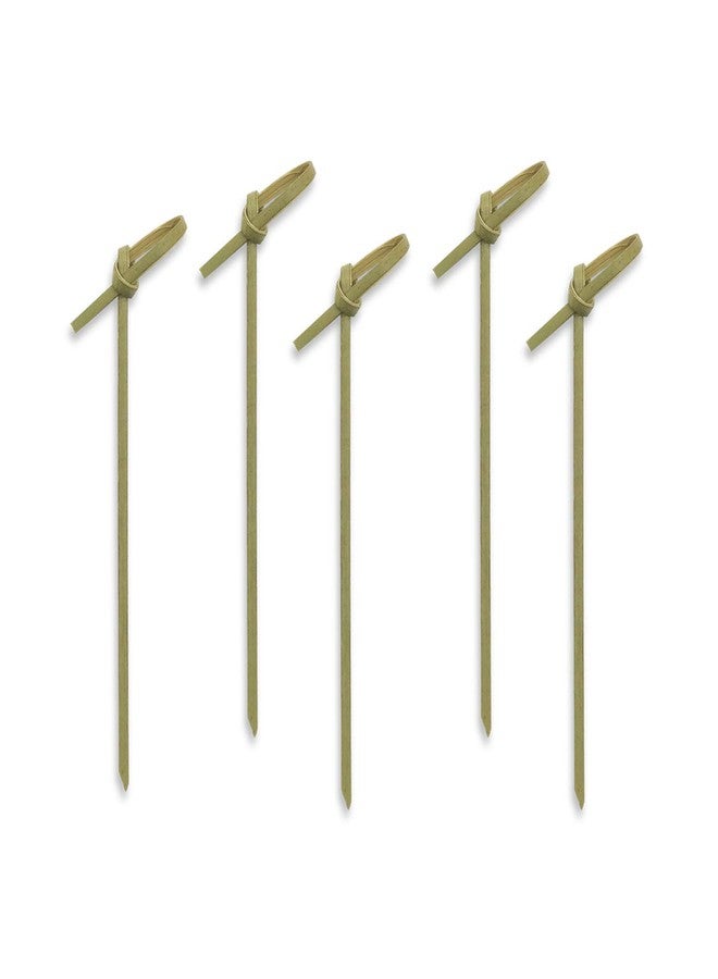 Party Essentials N489694 Compostable Bamboo Knot Pick, 4", Green, 10 Packs of 100 (Pack of 1000) - Image 1