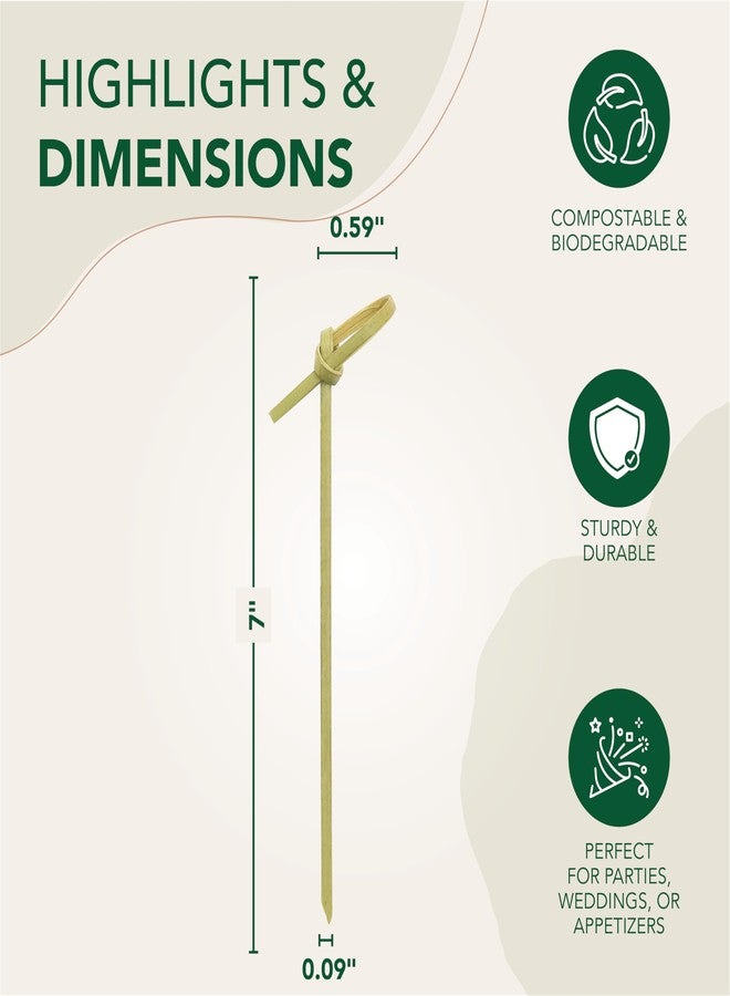Party Essentials N489694 Compostable Bamboo Knot Pick, 4", Green, 10 Packs of 100 (Pack of 1000) - Image 2