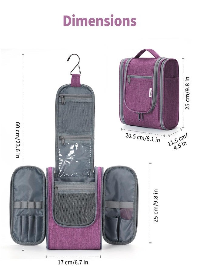 Narwey Hanging Travel Toiletry Bag Kit Cosmetic Makeup Organizer for Women and Men (A-Purple) - Image 2