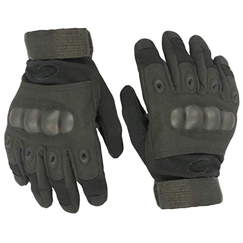 Aadikart Full Finger Hard Knuckle Motorcycle Army Tactical Outdoor Breathable Gym & Fitness Riding Cycling Gloves for Boys & Men(Size: XL, Black) - Microfiber - Image 2