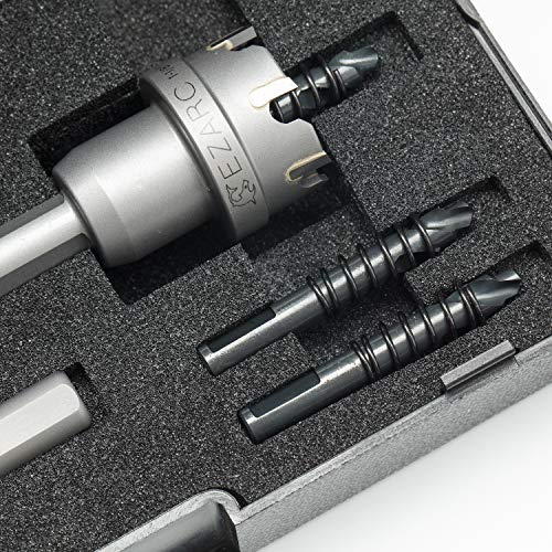 EZARC Carbide Hole Saw Kit, 3 Piece Carbide Tipped Hole Cutter with Pilot Drill bit for Hard Metal, Stainless Steel, Iron, Aluminum, Alloy - Image 3