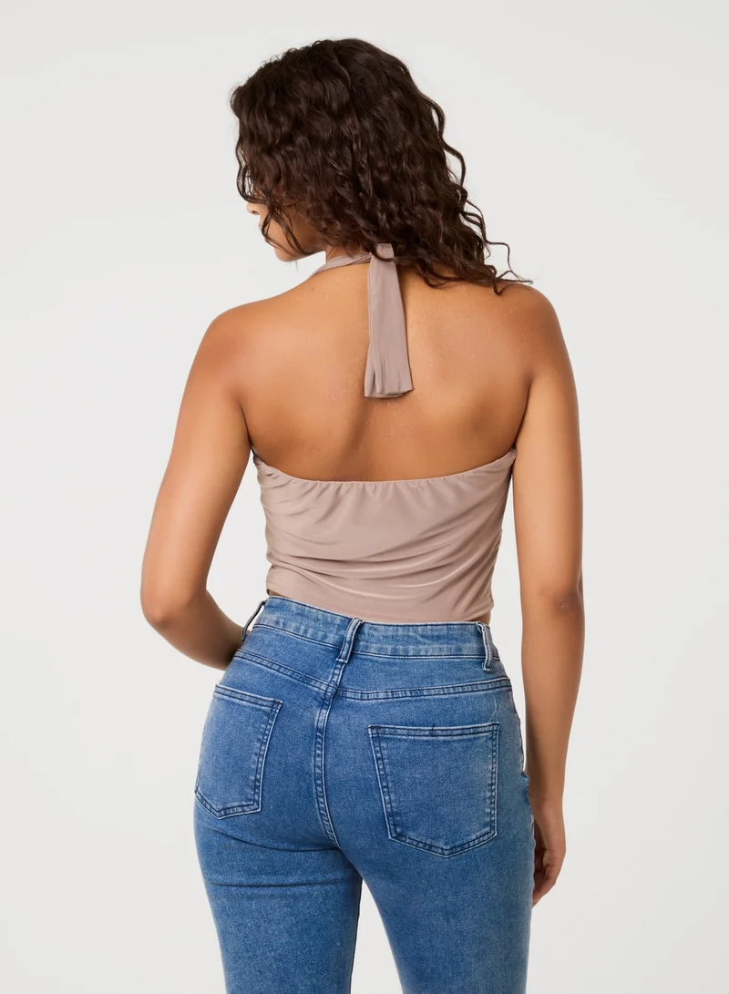 Pink Vanilla Knot Front Halter Top