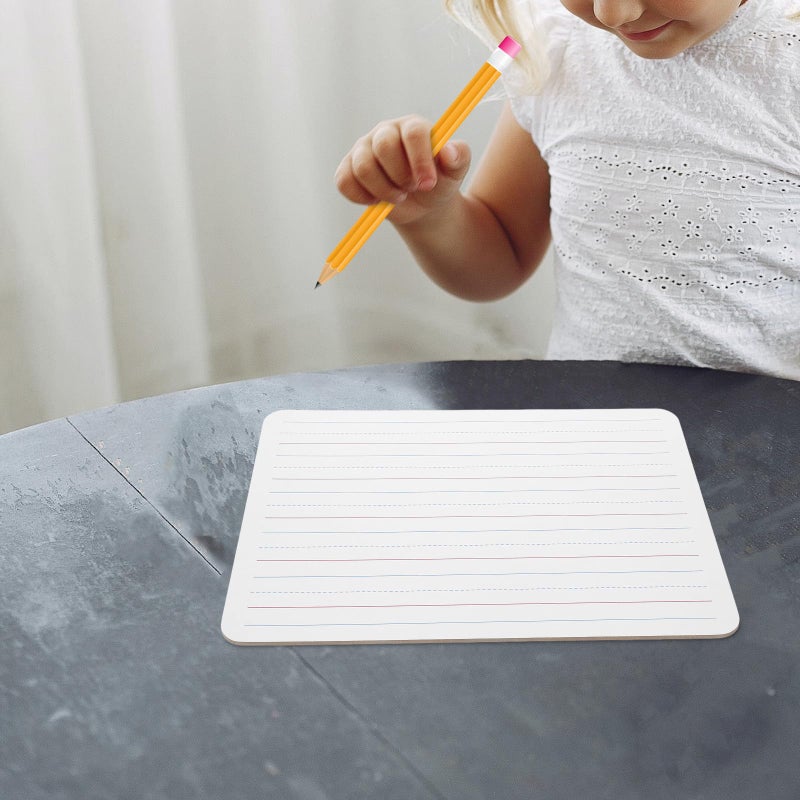 A4 Size Dry Erase Whiteboard Dual Sided Learning Board with Lined Quadruple Lines Three Boxes for Classroom Home Use - Image 5