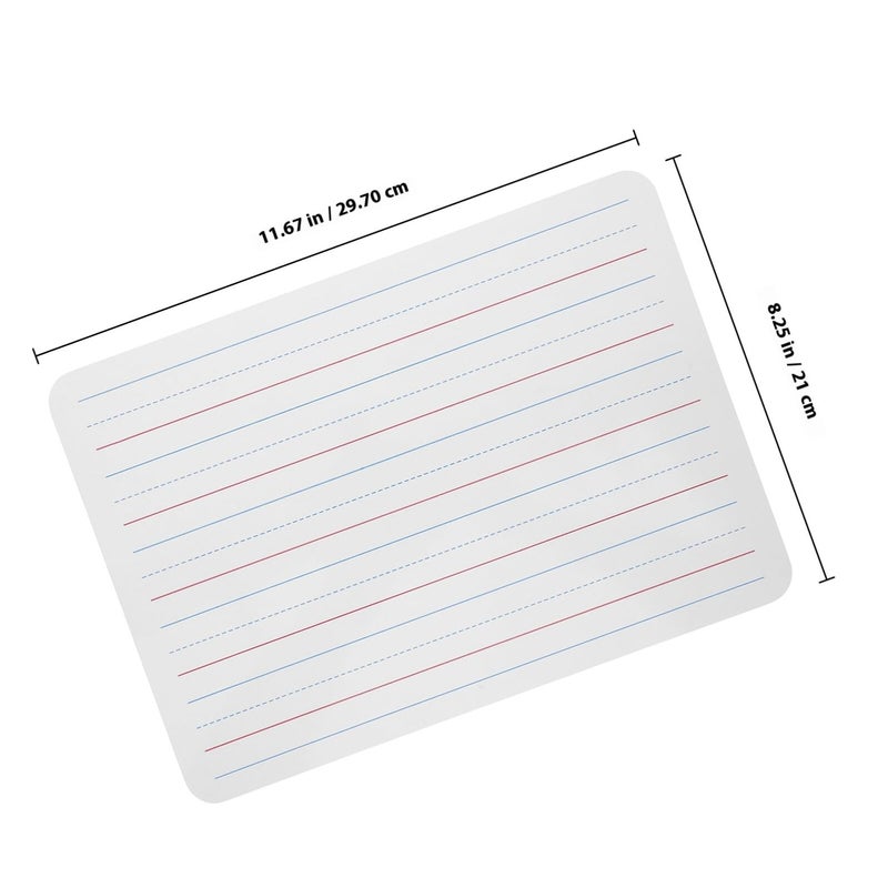 A4 Size Dry Erase Whiteboard Dual Sided Learning Board with Lined Quadruple Lines Three Boxes for Classroom Home Use - Image 3