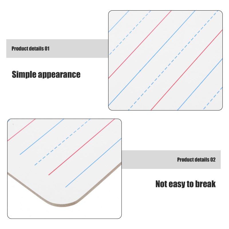 A4 Size Dry Erase Whiteboard Dual Sided Learning Board with Lined Quadruple Lines Three Boxes for Classroom Home Use - Image 4