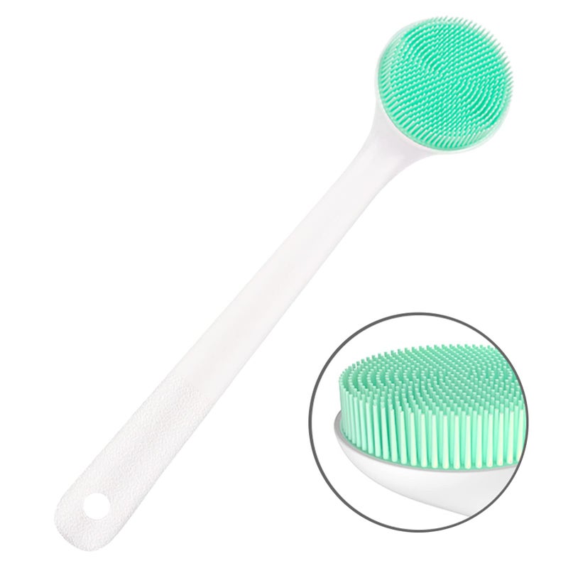 V-TOP Silicone Body Scrubber Exfoliator, Back Brush Long Handle for Shower with Soft Bristles, Shower Brush Scrubber for Body Men and Women, BPA Free, Non-Slip - Image 1