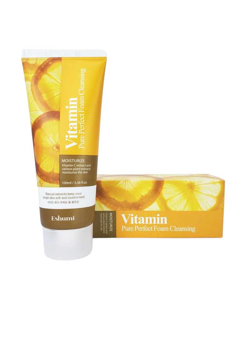 Korean product Vitamin pure perfect foam cleansing Moisturize vitamin C extract and various plant extracts moisturize the skin 100ml