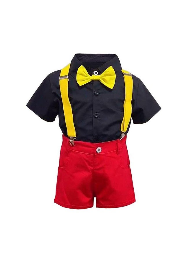 Dressy Daisy Dressy Daisy Toddler Boys Mouse Halloween Costume Suspenders Suit Fancy Party Dress Up Set with Mouse Ears and Gloves Size 3T to 4T  - Image 4