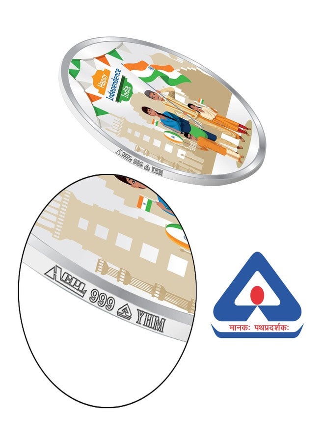 ACPL Precious Moments BIS Hallmarked Happy Independence Day 10 Gram 999 Pure Silver Coin by ACPL - Image 4