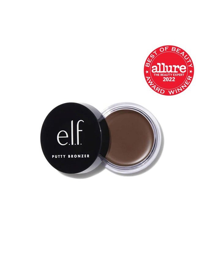 elf Putty Bronzer, Creamy & Highly Pigmented Formula, Creates a Long-Lasting Bronzed Glow, Infused with Argan Oil & Vitamin E, Beach, Please!, 0.35 Oz - Image 2
