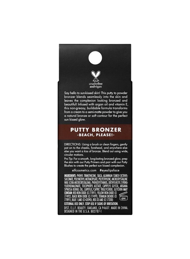 elf Putty Bronzer, Creamy & Highly Pigmented Formula, Creates a Long-Lasting Bronzed Glow, Infused with Argan Oil & Vitamin E, Beach, Please!, 0.35 Oz - Image 4