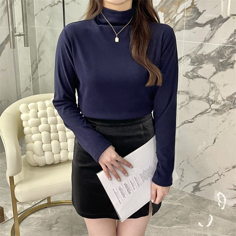 Womens Autumn Winter Turtleneck Thermal Top Jujube  - Image 2