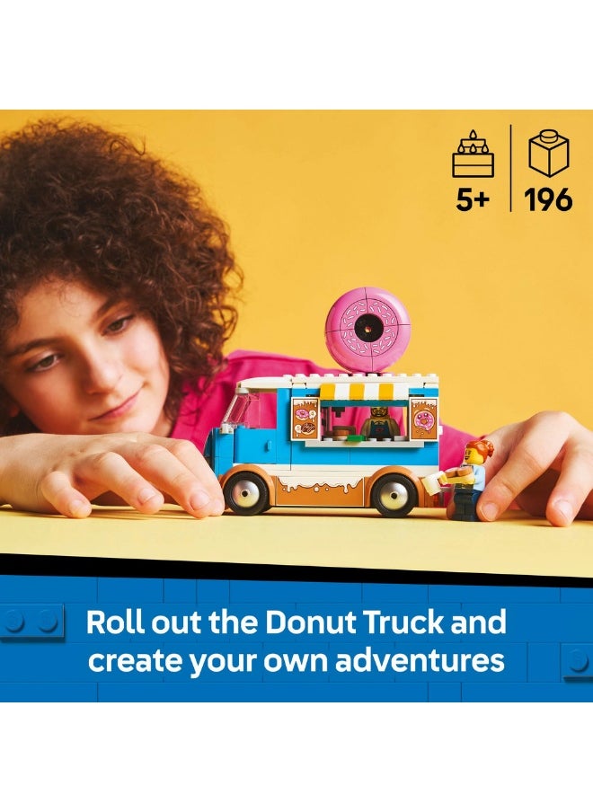 LEGO City Doughnut Truck Playset Vendor Vehicle Toy for Kids Aged 5 and over 60452 (196) Pieces  - Image 3