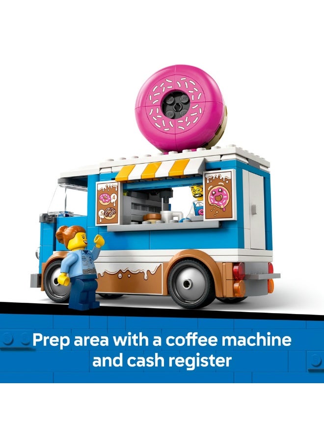 LEGO City Doughnut Truck Playset Vendor Vehicle Toy for Kids Aged 5 and over 60452 (196) Pieces  - Image 4