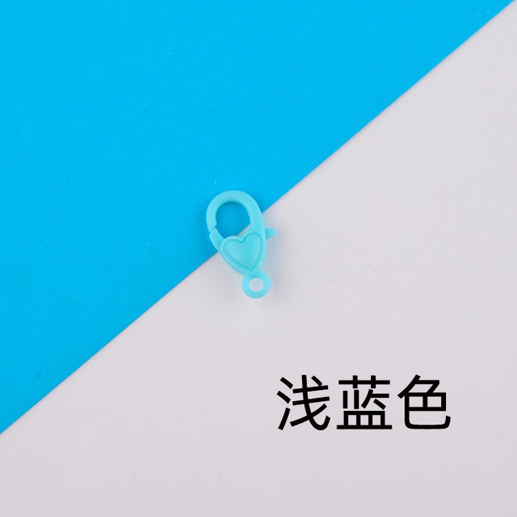 Color lobster buckle Korean mask plastic love chain key chain Handmade diy jewelry accessories spot wholesale Light Blue 