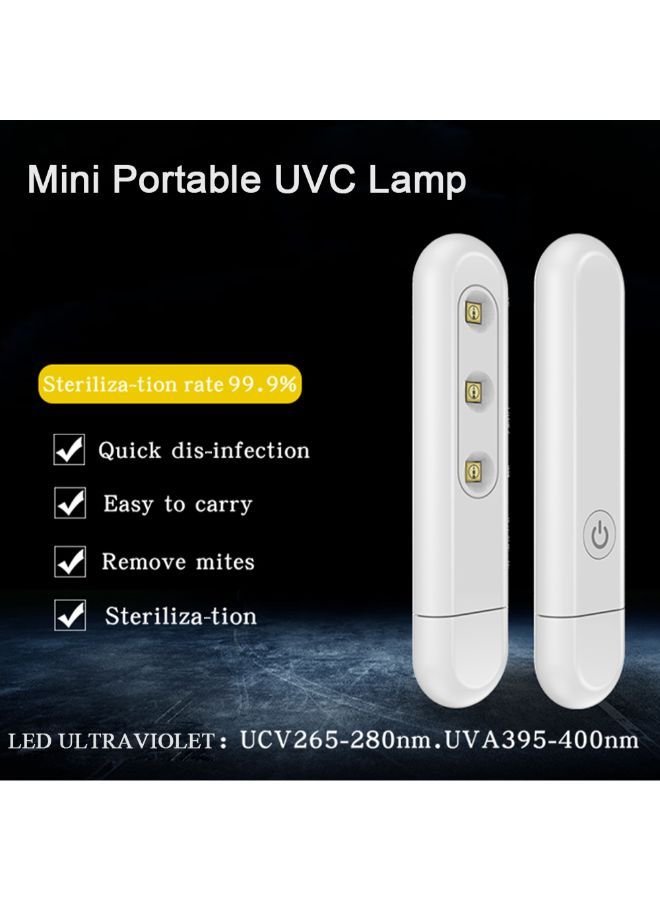 نيبمينينت مصباح LED صغير ومحمول يعمل بالأشعة فوق البنفسجية ومزود بمنفذ USB أبيض 12 x 5.5 2.5سم - Image 2