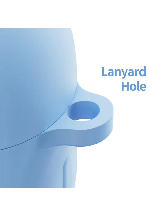 QIRG حافظة سيليكون لهواوي فري كليب 2 مع سلسلة مفاتيح/طقم تنظيف (أزرق سماوي) - Image 2