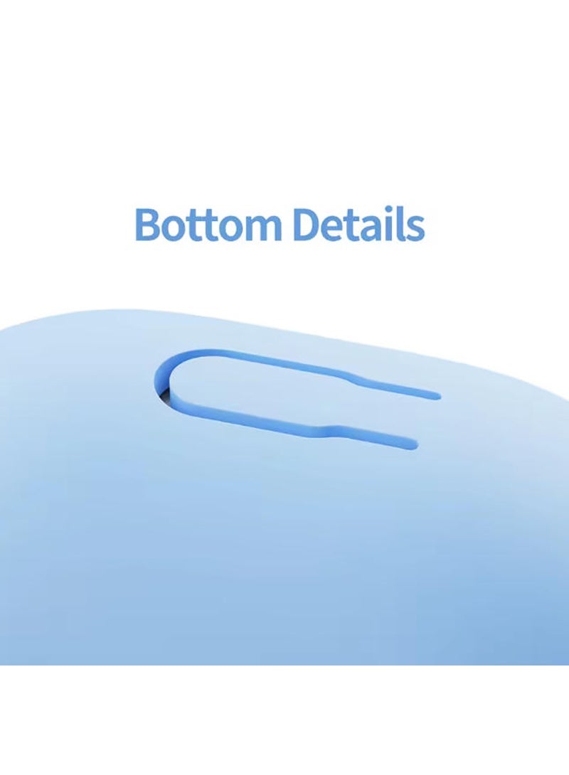 QIRG حافظة سيليكون لهواوي فري كليب 2 مع سلسلة مفاتيح/طقم تنظيف (أزرق سماوي) - Image 3