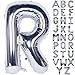 CHANGZHONG Letter Balloons 40 Inch Giant Jumbo Helium Foil Mylar for Party Decorations Silver R - Image 3