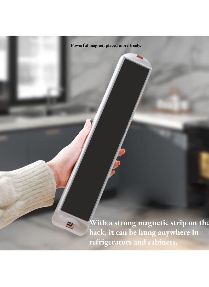 SYOSI Magnetic Wall Mount Food Wrap Dispenser with Slide Cutter, Refillable Plastic Cling Film Holder, Kitchen Roll Storage Box, Reusable Cling Wrap Divider  - Image 3