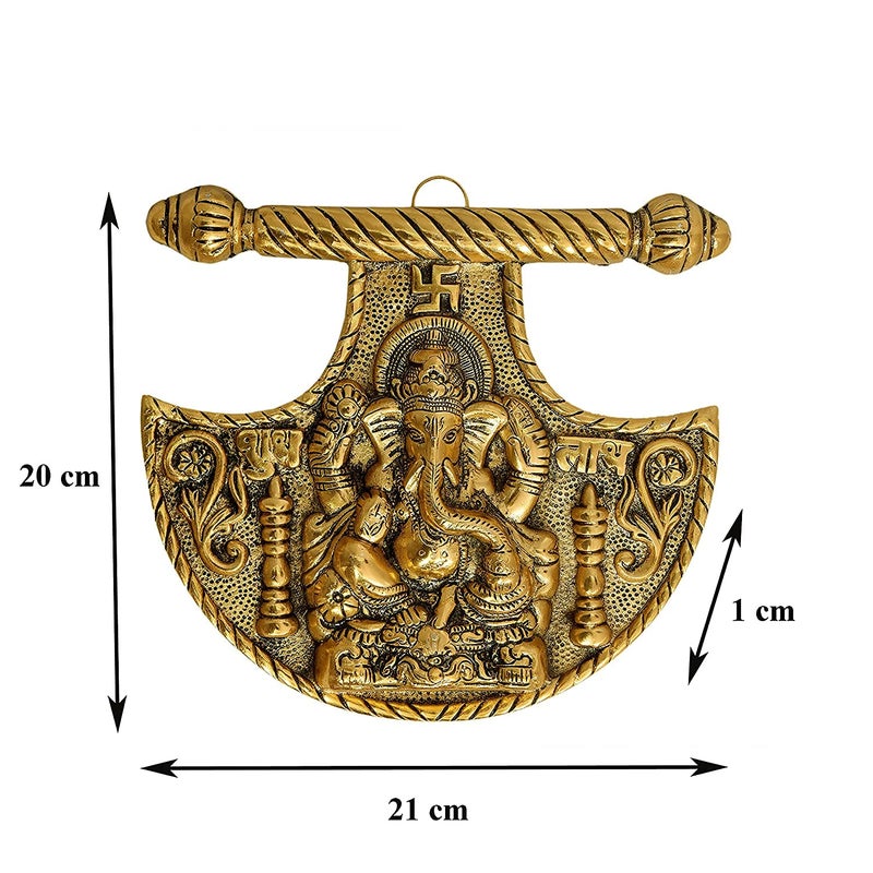 EtsiBitsi Metal Ganesha Wall Hanging Pankhi Ganesh Wall Decor NEB_029 - Image 2